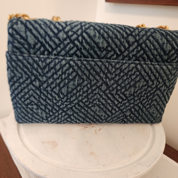 Karl Lagerfeld Lafayette Medium Shoulder Bag NWT Denim - Picture 3 of 7